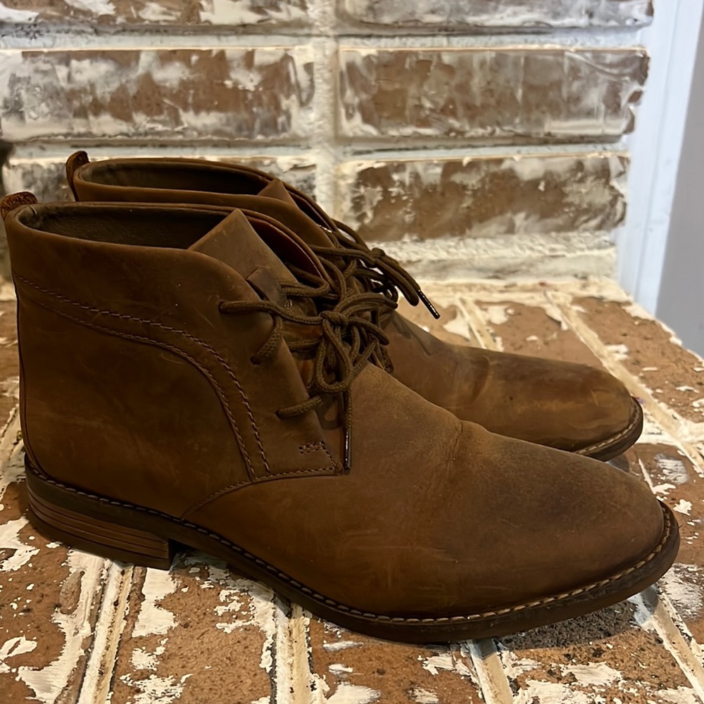 Clarks distressed leather booties